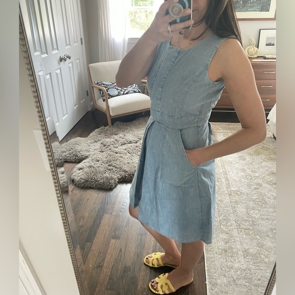 J Crew Blue Chambray Dress - Picture 3 of 12